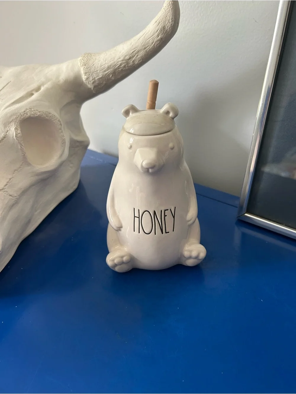 Rae Dunn Bear Honey Jar with Wooden Dipper